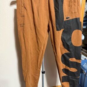 Lacoste Men's Tan Joggers with Black Logo